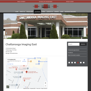 Chattanooga Imaging website screenshot location page