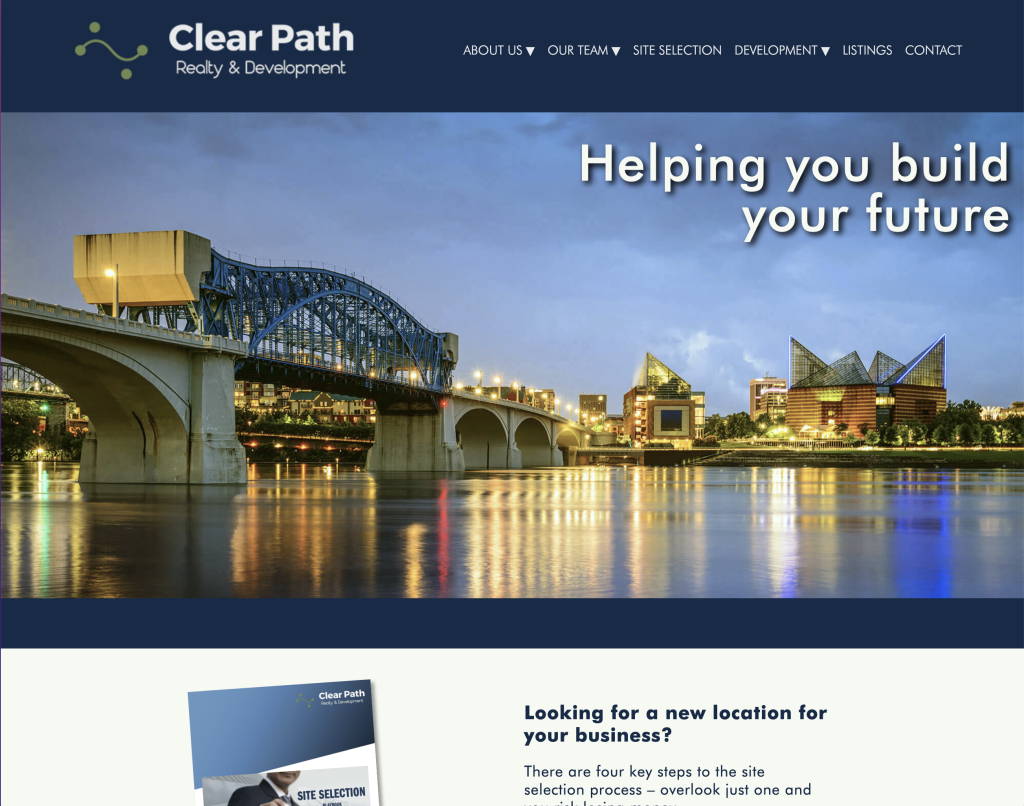 Realtor website design service for Clear Path Realty & Development