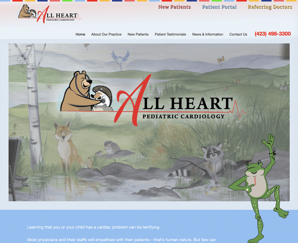 Medical website design service for All Heart Pediatric Cardiology