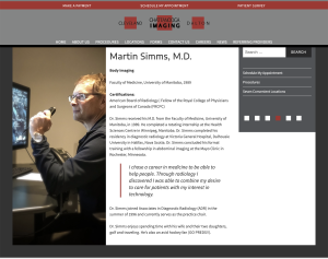 Chattanooga Imaging website screenshot radiologist page