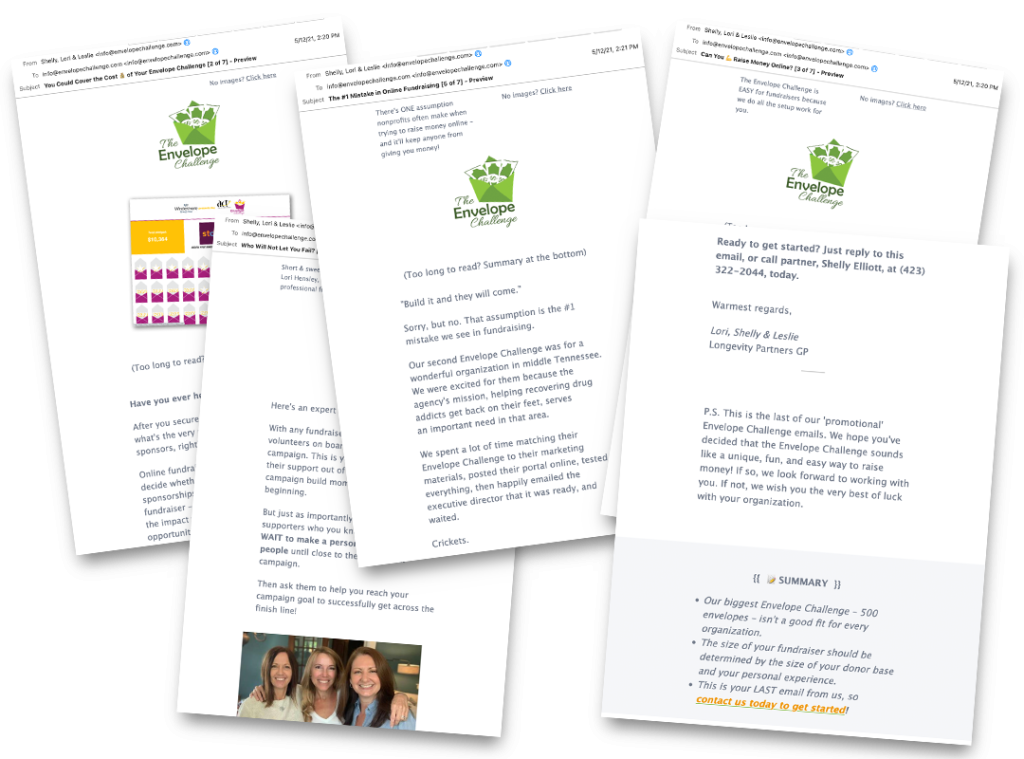 Envelope Challenge email campaign