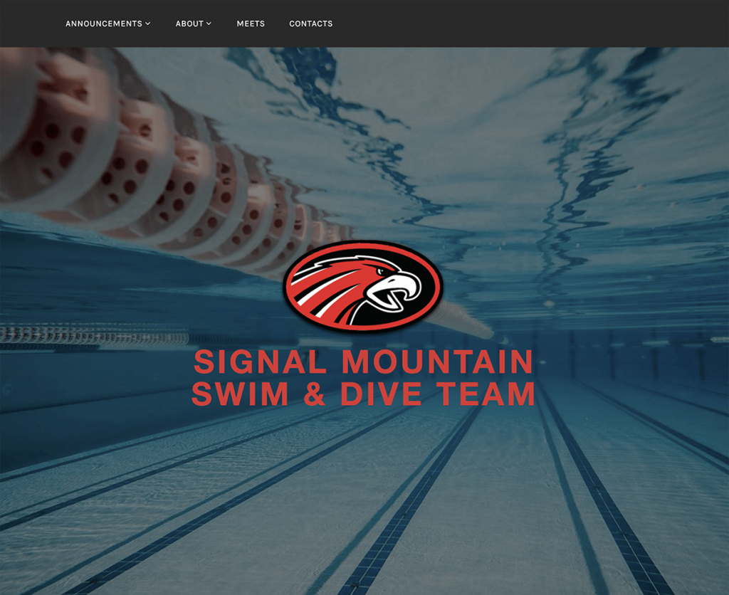 Nonprofit website designed for Signal Mountain Swim & Dive