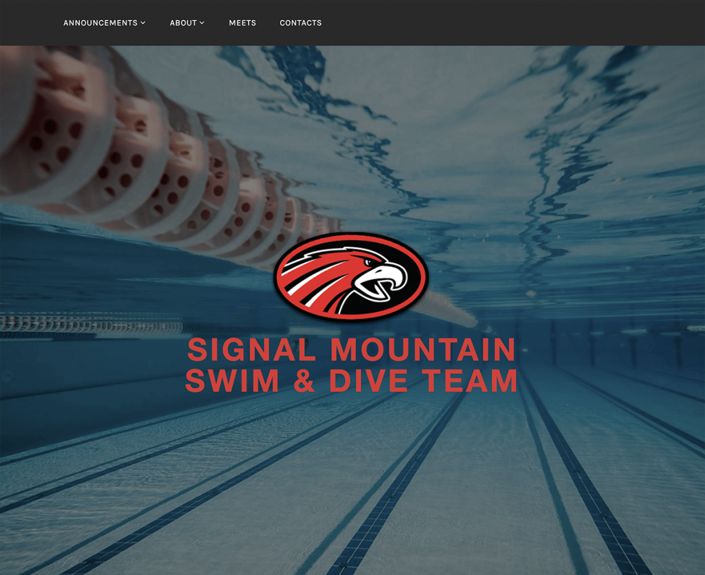Signal Mountain Swim & Dive website screenshot